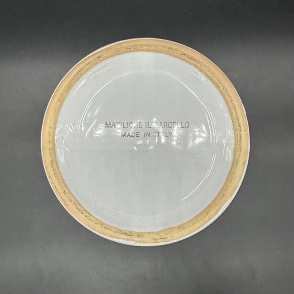 Christmas Holly Utensil Holder Italian Pottery White Red Decoration Italy - Picture 7 of 10